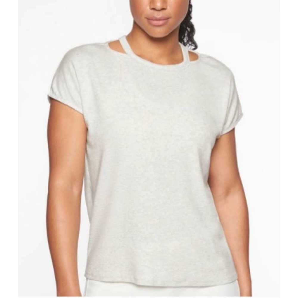 Athleta Glimpse Cutout Open Neck Dolman Top/Tee ~ Size XS / Extra Small